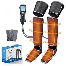 Massageador Elétrico de Compressão para Pernas e Pés 2 Modos e 2 Intensidades, SLOTHMORE, Preto