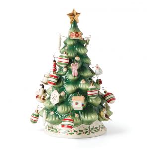 Mini Árvore de Natal em Porcelana com 25 Enfeites do Calendário do Advento, Lenox 893625, Verde