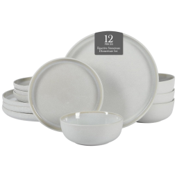 Conjunto de Jantar em Cerâmica Gibson Elite Tahoe Sunset 12 Peças para 4 Pessoas - Branco Creme