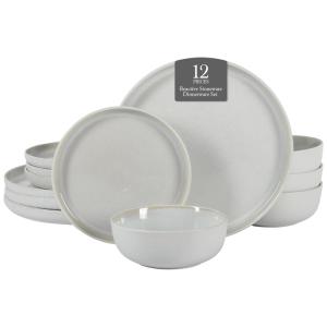 Conjunto de Jantar em Cerâmica Gibson Elite Tahoe Sunset 12 Peças para 4 Pessoas - Branco Creme