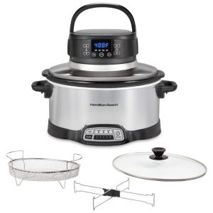 Panela Elétrica 2 em 1 Capacidade 6L com Tampa Programável, 110V 280W, HAMILTON BEACH 33061, Prateado