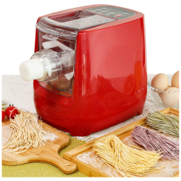 Máquina de Macarrão Automática com 12 Formas Diferentes Aço Inoxidável, 110v, NEWHAI, Vermelho