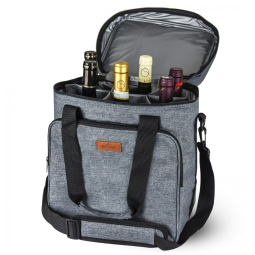 Bolsa Térmica Para Transporte de Vinhos Freshore até 6 Garrafas, Cinza