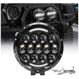 Farol de Milha LED 105W com Suporte de Montagem Ajustável Jeep Wrangler Off Road 4WD Truck SUV UTV ATV