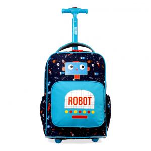 Mochila Escolar Infantil com Rodinhas 30cm J World New York para Meninos e Meninas, Azul