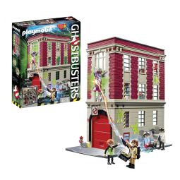 Quartel dos Caça-Fantasmas Playmobil Ghostbusters Firehouse com Acessórios e Três Andares