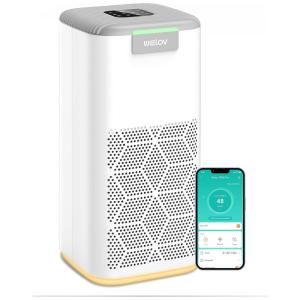Purificador de Ar com Filtro True HEPA, Display LED e Área de até 350 m2, WELOV, Cinza