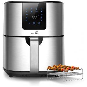 Fritadeira Elétrica AirFyer 6L com 8 Predefinições, 1500W, 110v, KITCOOK AF7501, Prateado