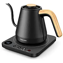 Chaleira Elétrica 800mL com Controle de Temperatura e Aço Inoxidável, 1200W, 110v, MEELEYA GEK 1805, Preto