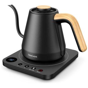 Chaleira Elétrica 800mL com Controle de Temperatura e Aço Inoxidável, 1200W, 110v, MEELEYA GEK 1805, Preto