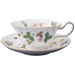 Xícara e Pires Peônia, Estilo Moderno com Capacidade de 170mL e Material de Porcelana, Wedgwood 1053287, Branco Colorido