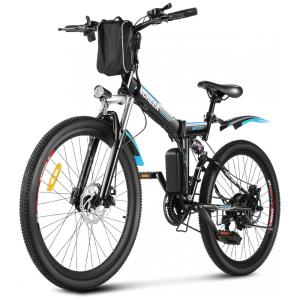 Bicicleta Elétrica Motorizada 21 Velocidades e 3 Modos, 250W, Preta