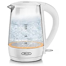 Chaleira Elétrica 1.7L com Desligamento Automático e Aço Inoxidável, 110V 1500W, BELLA, Branca