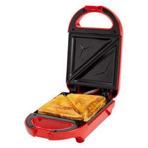 Mini Sanduicheira Tasty, Faz Sanduíches, Paninis, Queijos Grelhados, Sobremesas, Resultados Rápidos, Limpeza Fácil, 600W, Vermelho