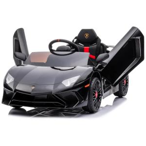 Carro, Carrinho Elétrico 1 Assento, 12V, com Controle Remoto, Vel 5 km por hora, Idade 3, KIDZONE, Preto