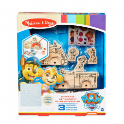 Kit Artesanato de Veículos de Madeira Patrulha Canina, Decore seus Próprios Carros com 3 Figuras do Jogo, Melissa & Doug