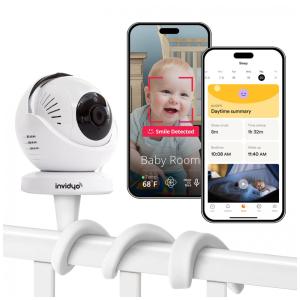 Baba Eletrônica Câmera 1080P com Detecção de Choro e Visão Noturna para IOS e Android, Invidyo, Branca