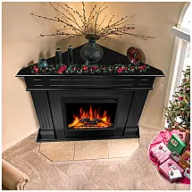 Lareira Elétrica de Canto 109,2 cm (43") com Moldura de Madeira Ajustável de Chama Aquecimento 400 sq ft de piso