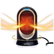 Aquecedor Elétrico com Desligamento Automático, 600W, 110v, BUSYPIGGY, Preto