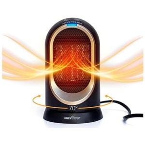 Aquecedor Elétrico com Desligamento Automático, 600W, 110v, BUSYPIGGY, Preto