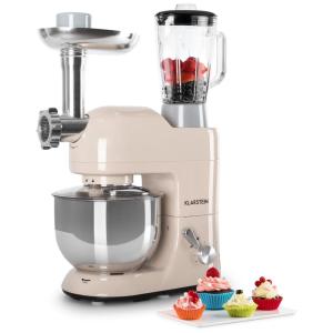 KLARSTEIN Batedeira Multifunções 650W 5L 6 Velocidades Ajustável Bege 110V