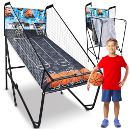 Basquete Eletrônico SereneLife com 2 Cestas, Placar LED Digital e Cronômetro,Ideal para Crianças e Adultos. Design Dobrável