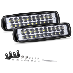 Farol de Milha LED Off Road 5,2cm 80W 8800 Lúmens 9 32V Suporte Ajustável Impermeável, AUTO POWER PLUS 1, Branco