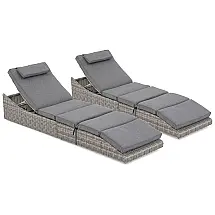 Espreguiçadeiras Dobráveis para Piscina, Cadeiras Reclináveis Ajustáveis, Totalmente Montadas, Soleil Jardin,Cinza Escuro