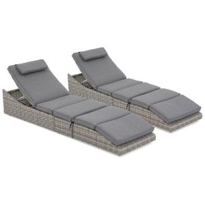 Espreguiçadeiras Dobráveis para Piscina, Cadeiras Reclináveis Ajustáveis, Totalmente Montadas, Soleil Jardin,Cinza Escuro