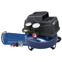 Compressor de Ar Portátil 3.7 Litros 110 PSI com Mangueira kit de Inflar, CAMPBELL HAUSFELD FP2028, Azul Escuro