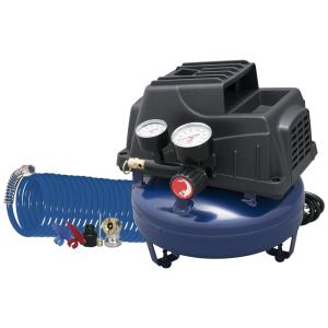 Compressor de Ar Portátil 3.7 Litros 110 PSI com Mangueira kit de Inflar, CAMPBELL HAUSFELD FP2028, Azul Escuro