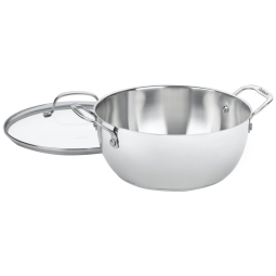Panela Multiuso em Aço Inoxidável 5,2L com Tampa de Vidro, para Versatilidade e Qualidade em Sua Cozinha, Cuisinart 755-26GD, Prata