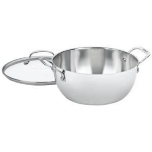 Panela Multiuso em Aço Inoxidável 5,2L com Tampa de Vidro, para Versatilidade e Qualidade em Sua Cozinha, Cuisinart 755-26GD, Prata