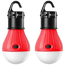 Lanterna LED 2, 4 Pacotes Pilhas AAA Inclusas Gancho Suspenso Caixa Robusta, E TRENDS, Vermelho