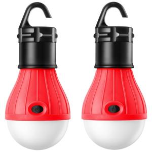 Lanterna LED 2, 4 Pacotes Pilhas AAA Inclusas Gancho Suspenso Caixa Robusta, E TRENDS, Vermelho