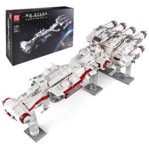 Kit de Construção Nave Tantive IV de Star Wars com 2905 Peças para Crianças e Adultos, Mould King 21003, Branco e Vermelho