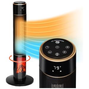 Aquecedor de Cerâmica Elétrico Portátil, 3 Configurações e Controle Remoto,1500W, 110v, 5 SUNDAY LIVING, Preto