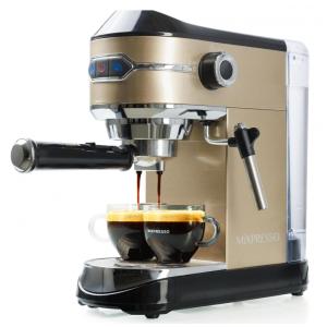 Máquina de Café Expresso 15 Bar Mixpresso 1L de Capacidade com Espumador de Leite, 110V 1450W Aço Inoxidável