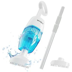 Aspirador de Piscina sem Fio Portátil com 2 Cabeça para Sucção e Haste Telescópico, 110V, WYBOT HJ10P, Branco