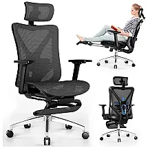 Cadeira de Escritório Ergonômica e Ajustável para até 136 KG, GABRYLLY, Azul