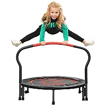 Cama Elastica Infantil com Diâmetro e Corrimão Ajustável para até 70 kg, PELPO Kids F 38B, Preto