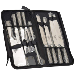 Conjunto de Facas Profissional Eclipse Premium em Maleta, Em Aço Inoxidável, 9 Peças, Grafite, escuro, ROSS HENERY PROFESSIONAL