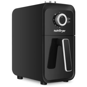 Fritadeira Elétrica AirFryer 4L em Aço Inoxidável com Cesto Antiaderente e Livro de Receitas, 1400W, 110v, NUTRIFRYER, Preto