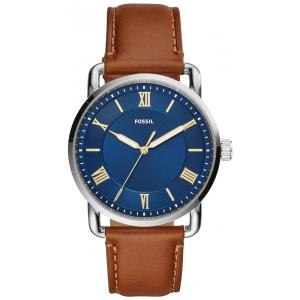Relógio Masculino Analógico de Quartzo com Pulseira de Couro, Fossil FS5661, Marrom e Azul