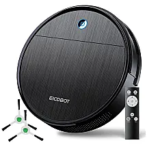 Aspirador Robô com Sucção Forte 2300Pa, sem Emaranhados, Silencioso, Tempo de Execução 2H e Carregamento Automático, 110V, EICOBOT, Preto