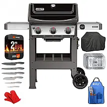 Churrasqueira a Gás com 3 Queimadores e 12 Acessórios, Weber Spirit II E 310, Cinza