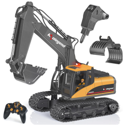 Escavadeira de Controle Remoto Kolegend 3 em 1 com 2 Ferramentas para Crianças de 8 anos ou Mais