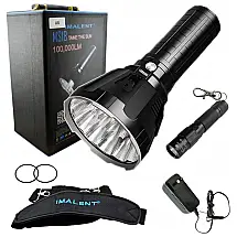 Lanterna 100.00LM, Distancia 1350 M, com USB, à Prova D IP56, IMALENT MS18, Preto