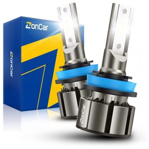 ZonCar Kit Xenon Lâmpadas LED Branca 15000 Lumens 6500K, H11, H9, H8, 2 Peças