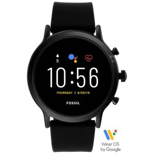 Relógio Smartwatch Masculino de Quartzo Automático, com Pulseira de Silicone, FOSSIL, Preto